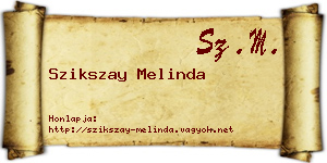 Szikszay Melinda névjegykártya