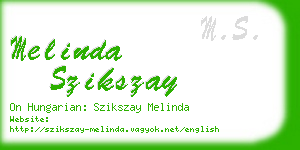 melinda szikszay business card